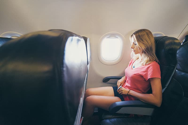 Cramped leg space on air plane
